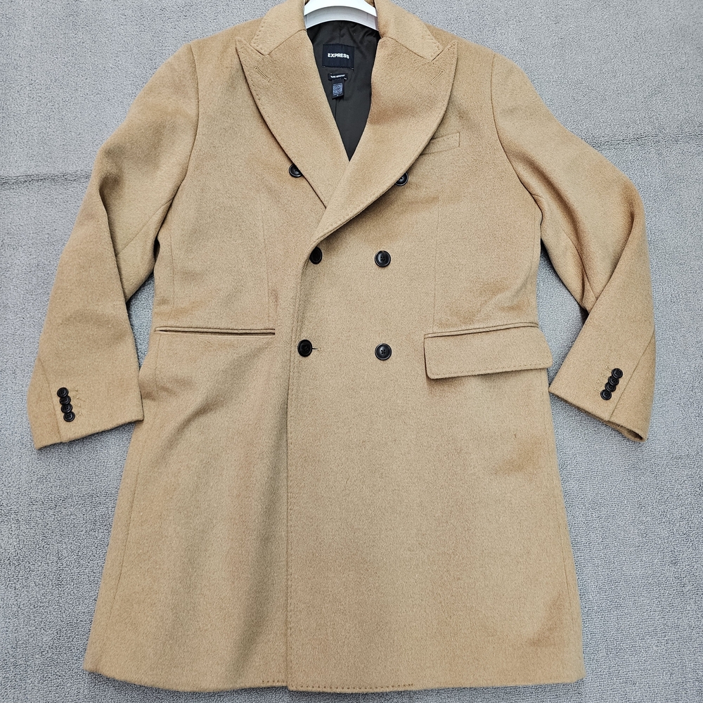 Express Wool-Blend Water Resistant Topcoat Mens XL Tan